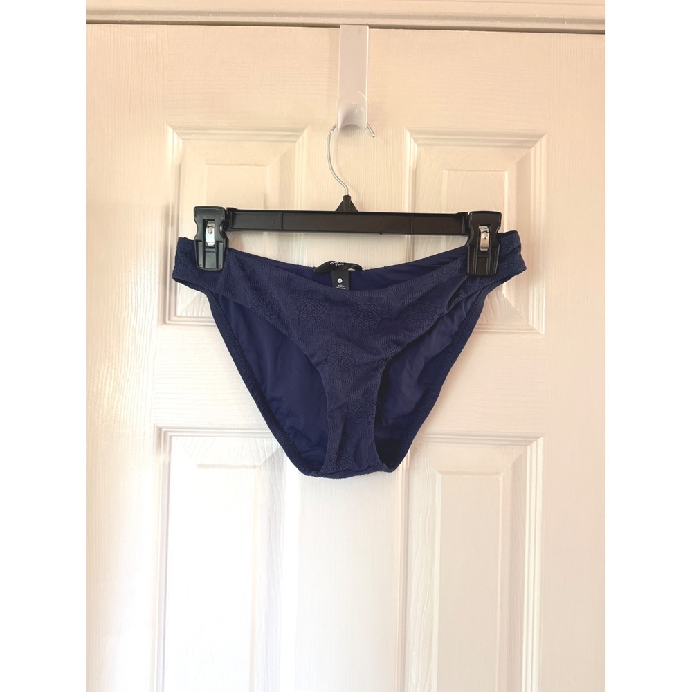 Aqua Navy Blue Textured Shell Hipster Bikini Bottom Bloomingdales Small